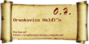 Oreskovics Helén névjegykártya